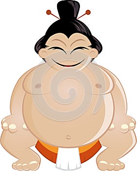 Smiling sumo wrestler