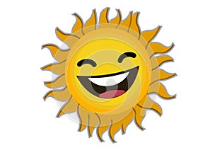 Smiling Sun Cartoon Character