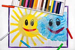 Smiling sun and cloud