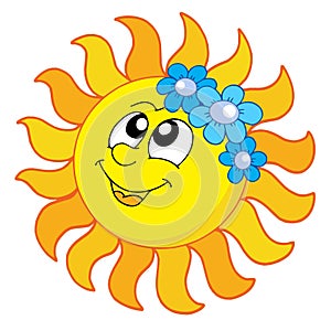 Smiling Sun with flowers