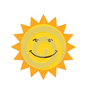 Smiling Sun icon vector illustration isolated on white