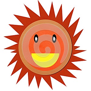 Smiling sun made form clay