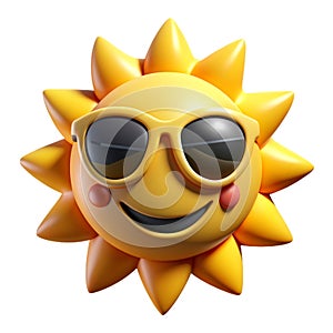 Smiling sun with sunglasses