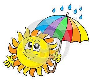 Smiling Sun with umbrella