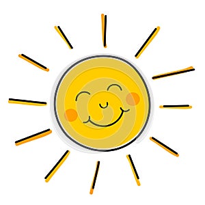 Smiling sun vector