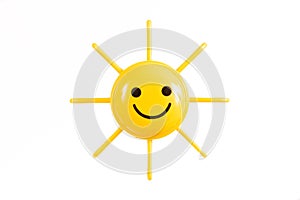 Smiling Sun on a White Backgroud