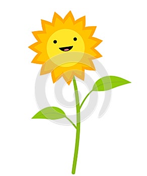 Smiling Sunflower Clip Art