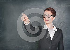 Smiling teacher calling student