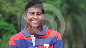 A Smiling Teen Hispanic Boy