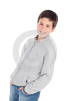 Smiling teenage boy of thirteen