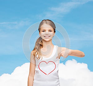 Smiling teenage girl in blank white shirt