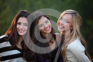 Smiling teens with beautiful white teeth