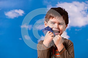 Smiling three year old boy