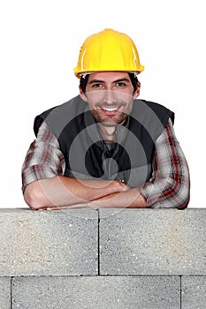 Smiling tradesman