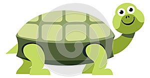 Smiling turtle. Cartoon animal icon. Funny reptile