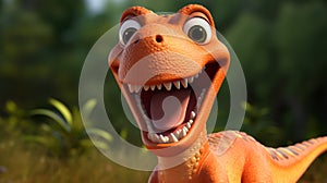 Smiling Tyrannosaurus In Disney Pixar Style