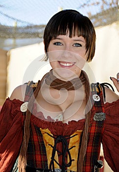 Smiling Voluptuous Maiden