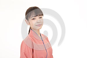 A smiling waitress