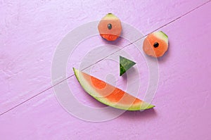Smiling Watermelon on Magenta Background