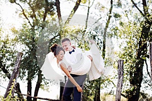 Smiling Wedding couple