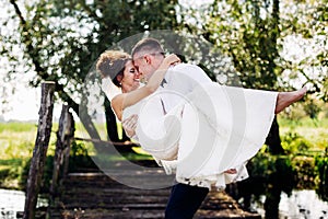 Smiling Wedding couple