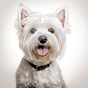 Smiling White Dog: Digital Airbrushing With Meticulous Detailing