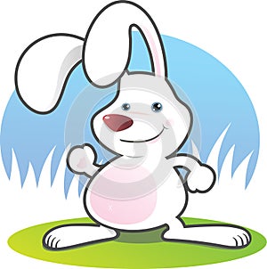 Smiling White Rabbit