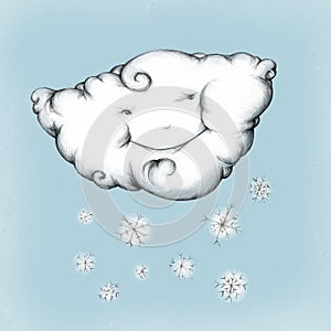 Smiling winter cloud