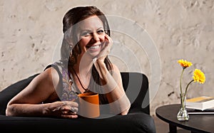 Smiling Woman with Cup