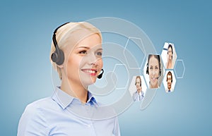 Smiling woman helpline operator