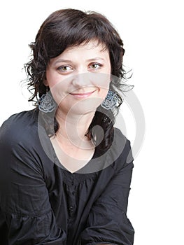 Smiling woman isolated