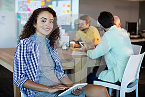 Smiling woman in office