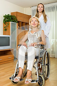 Smiling woman in wheelchair