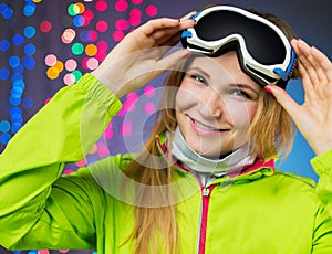 Smiling woman in winterwear