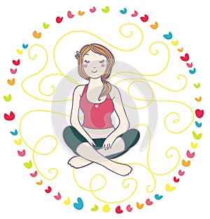 Smiling woman in yoga relax