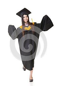 Smiling young asian graduation woman