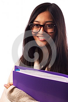 Smiling young asian student