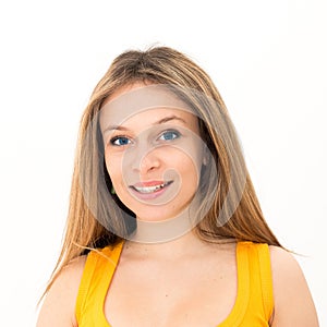 Smiling young attractive woman portrait