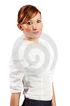 Smiling young business woman portrait