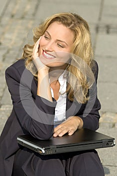 Smiling young businesswoman