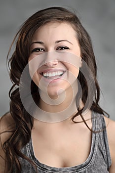 Smiling Young Caucasian Woman Portrait