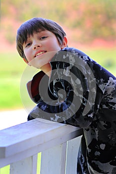 Smiling Young Dark Haired Boy