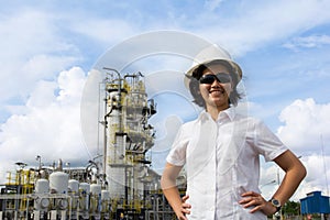 Smiling young female engineer.