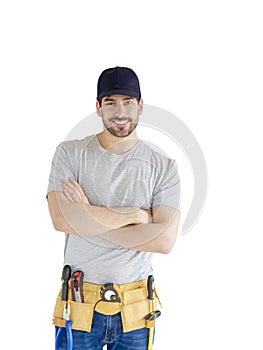 Smiling young handyman portrait