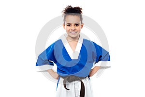 Smiling young karate kid photo