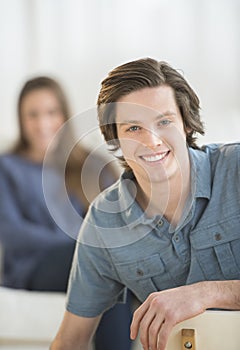 Smiling Young Man At Home