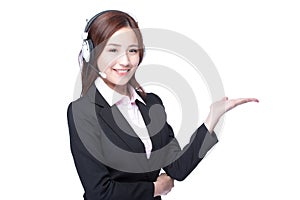 Smiling young woman with headphone