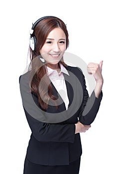 Smiling young woman with headphone