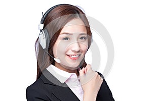 Smiling young woman with headphone