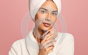 Smiling young woman after spa treatment